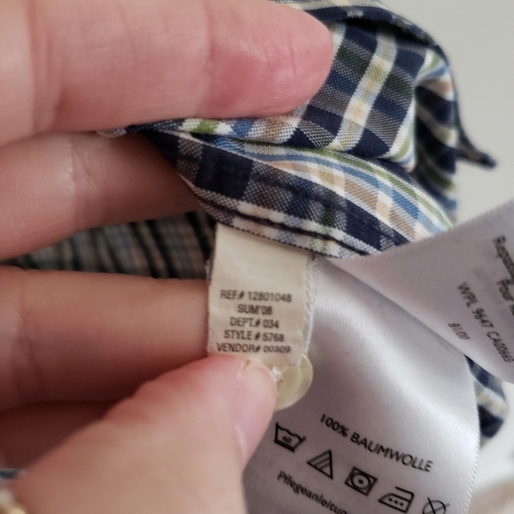 Eddie Bauer men's button up shirt, plaid check, blue. MENS Sz L - Picture 5 of 7